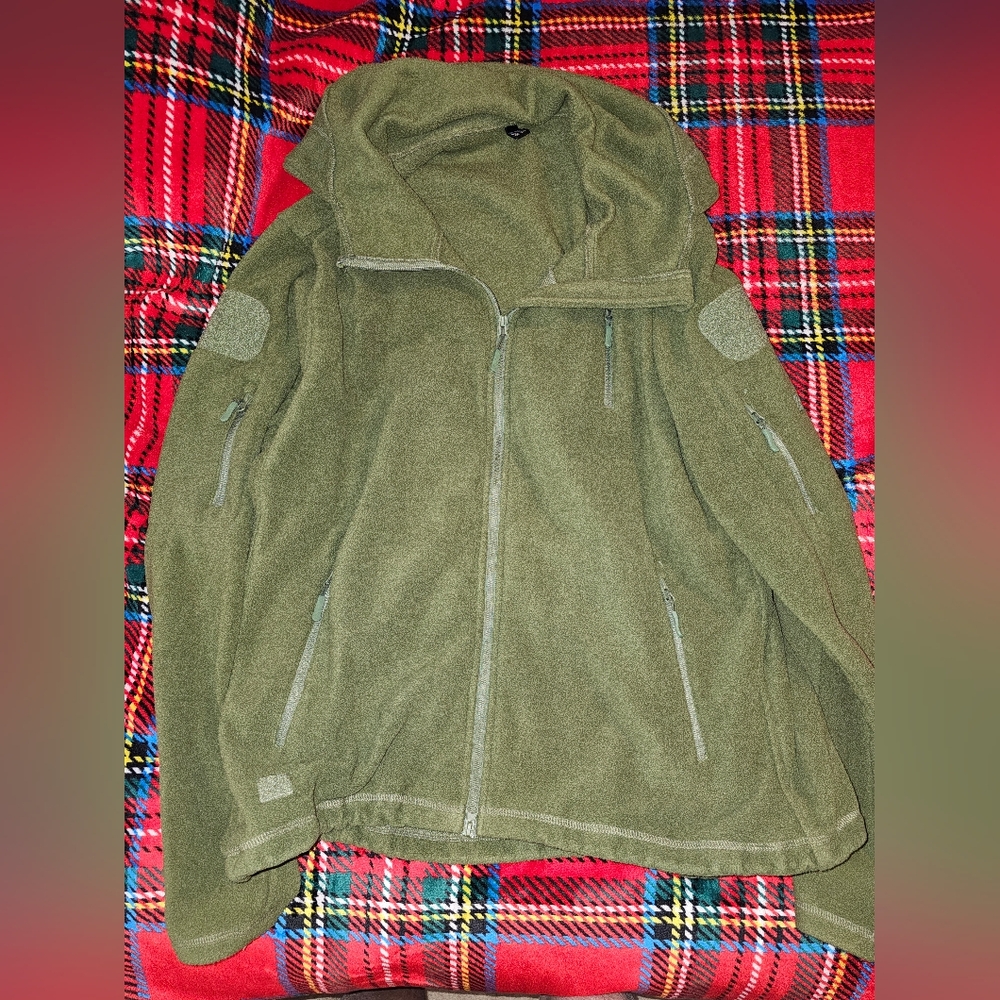 Men's Olive Green Fleece Jacket